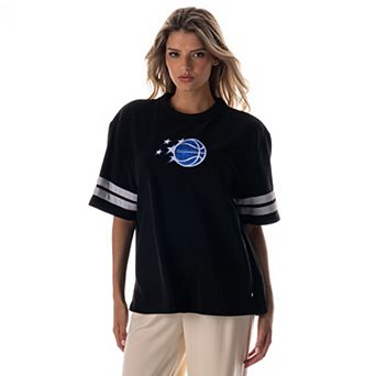 Women's The Wild Collective Black Orlando Magic Vintage Drop Shoulder Oversized Boyfriend T-Shirt