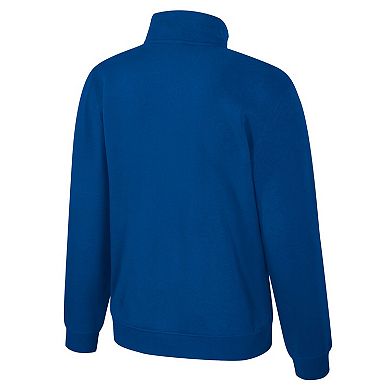 Unisex Stadium Essentials Blue New York Knicks Varsity Trainer Quarter-Zip Pullover