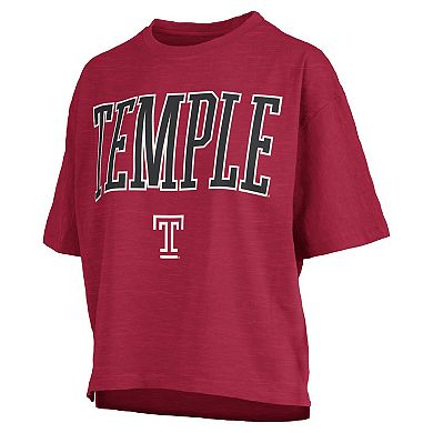 Women's Pressbox Crimson Temple Owls Nelson T-Shirt