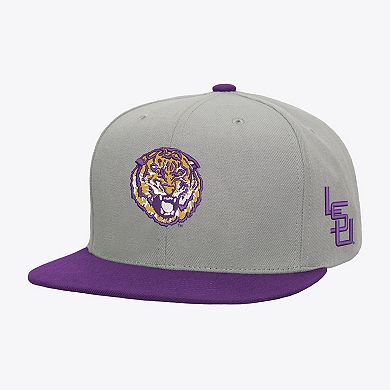 Men's Mitchell & Ness Gray/Purple LSU Tigers Plaid OG Snapback Hat