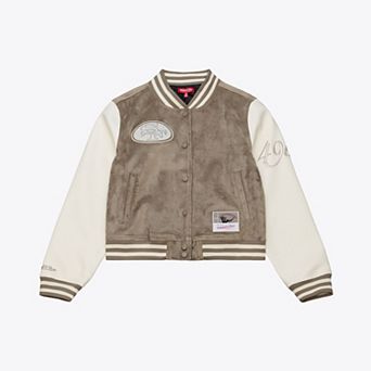 Women's Mitchell & Ness Tan San Francisco 49ers Full-Snap Varsity Jacket