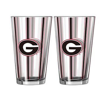 Logo Brands Georgia Bulldogs Two-Piece 16oz. Striped Pint Glass Set