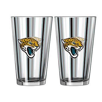 Logo Brands Jacksonville Jaguars Two-Piece 16oz. Striped Pint Glass Set