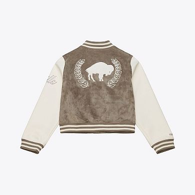 Women's Mitchell & Ness Tan Buffalo Bills Full-Snap Varsity Jacket