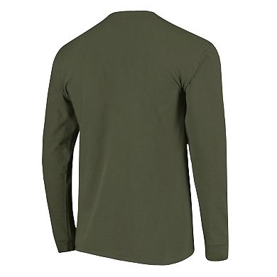 Women's Image One Olive Michigan State Spartans String Lights Comfort Color Long Sleeve T-Shirt