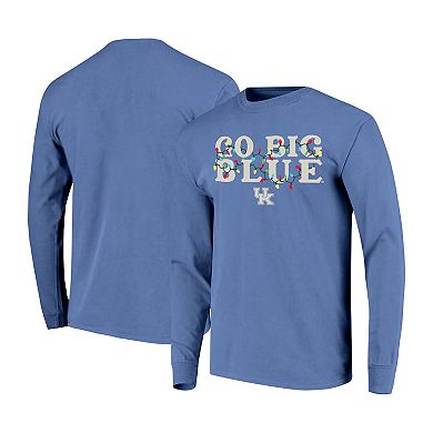 Women's Image One Royal Kentucky Wildcats String Lights Comfort Color Long Sleeve T-Shirt