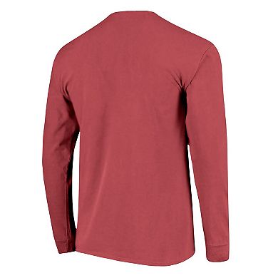 Women's Crimson Oklahoma Sooners Christmas Elements Comfort Colors Long Sleeve T-Shirt