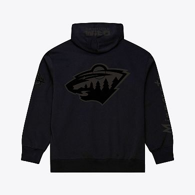 Men's Mitchell & Ness Black Minnesota Wild Phantom Fleece Hoodie