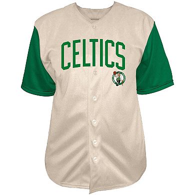 Men's Fanatics Jayson Tatum Cream Boston Celtics Baseball Jersey