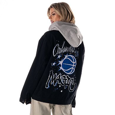Unisex The Wild Collective Black Orlando Magic Full-Button Denim Hooded Jacket