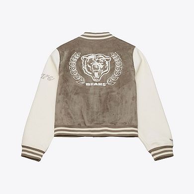 Women's Mitchell & Ness Tan Chicago Bears Full-Snap Varsity Jacket