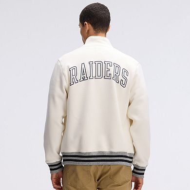 Fanatics Oatmeal Las Vegas Raiders IconicFleece Full-Zip Jacket