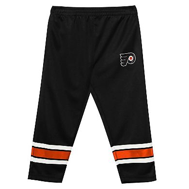 Preschool Outerstuff Orange/Black Philadelphia Flyers Denting the Net Long Sleeve T-Shirt and Pants Set