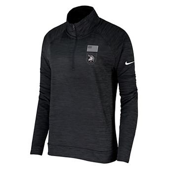 Women's Nike Black Army Black Knights Army 250 Collection Pacer Quarter-Zip Jacket