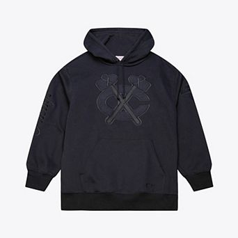 Men's Mitchell & Ness Black Chicago Blackhawks Phantom Fleece Hoodie