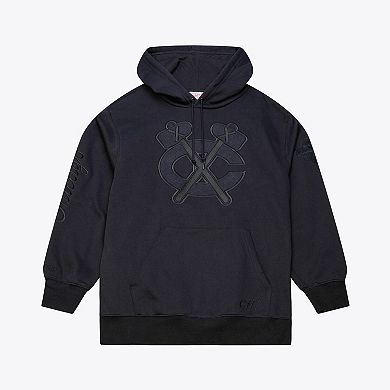 Men's Mitchell & Ness Black Chicago Blackhawks Phantom Fleece Hoodie