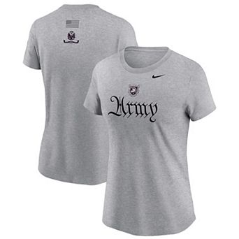 Women's Nike Gray Army Black Knights Army 250 Collection Rivalry Script T-Shirt