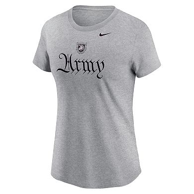 Women's Nike Gray Army Black Knights Army 250 Collection Rivalry Script T-Shirt