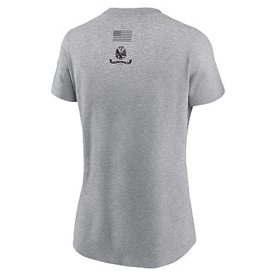 Women's Nike Gray Army Black Knights Army 250 Collection Rivalry Script T-Shirt