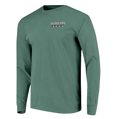 Men's Image One Light Green San Diego State Aztecs Holiday Long Sleeve T-Shirt
