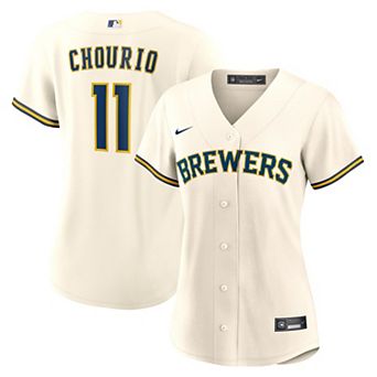 Women's Nike Jackson Chourio Cream Milwaukee Brewers Home Replica Jersey