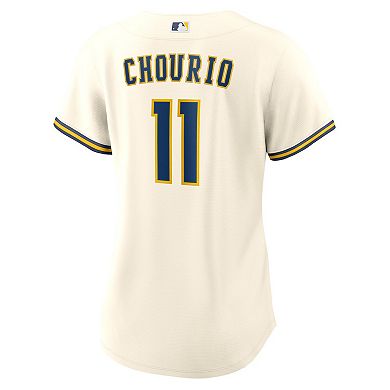 Women's Nike Jackson Chourio Cream Milwaukee Brewers Home Replica Jersey