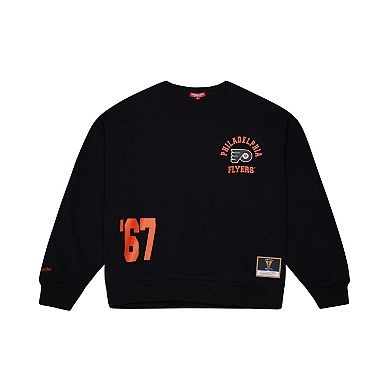 Women's Mitchell & Ness Black Philadelphia Flyers Vintage Crewneck Sweatshirt