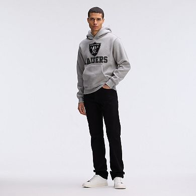 Fanatics Heather Gray Las Vegas Raiders IconicFleece Flocked Hoodie