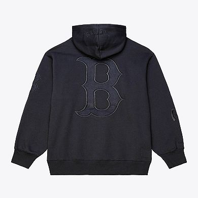 Men's Mitchell & Ness Black Boston Red Sox Phantom Fleece Hoodie