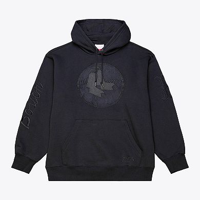 Men's Mitchell & Ness Black Boston Red Sox Phantom Fleece Hoodie