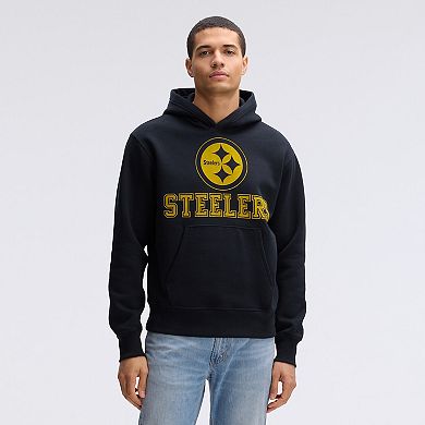 Fanatics Black Pittsburgh Steelers IconicFleece Flocked Hoodie