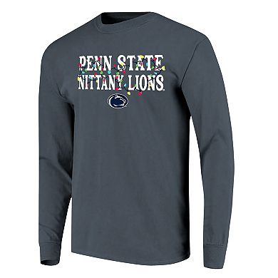 Women's Image One Denim Penn State Nittany Lions String Lights Comfort Color Long Sleeve T-Shirt