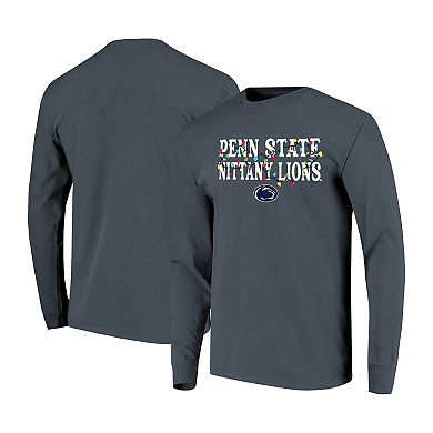 Women's Image One Denim Penn State Nittany Lions String Lights Comfort Color Long Sleeve T-Shirt