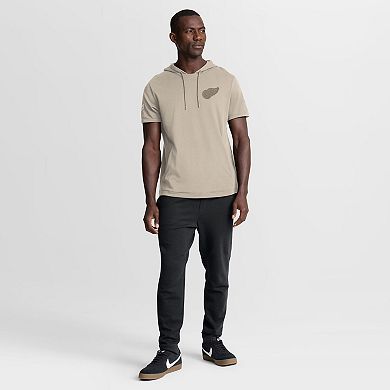 Men's Fanatics Tan Detroit Red Wings Authentic Pro Road Short Sleeve Hoodie