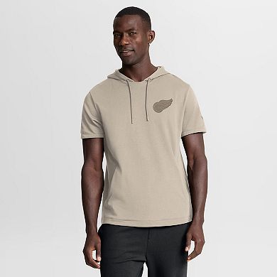 Men's Fanatics Tan Detroit Red Wings Authentic Pro Road Short Sleeve Hoodie