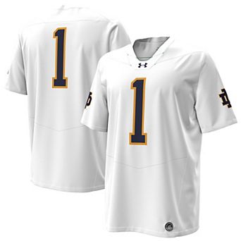 Men's Under Armour White Notre Dame Fighting Irish #1 Replica Football Jersey