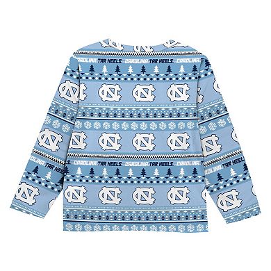 Preschool Outerstuff Carolina Blue North Carolina Tar Heels Ugly Sweater Pajama Set