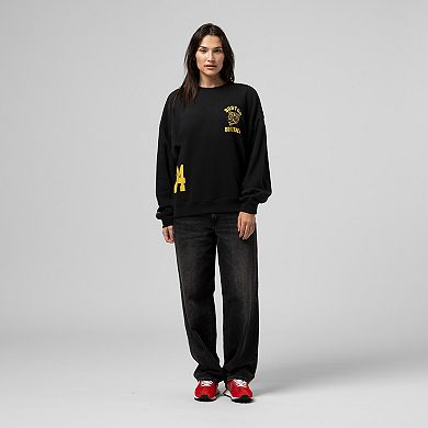 Women's Mitchell & Ness Black Boston Bruins Vintage Crewneck Sweatshirt