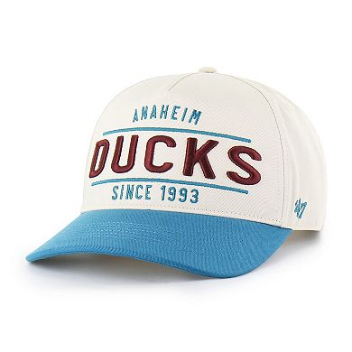 Men's '47 Cream/Teal Anaheim Ducks Expansion Debut Two-Tone Hitch Adjustable Hat