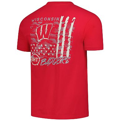 Men's Red Wisconsin Badgers Comfort Colors OHT Camo Overlay T-Shirt