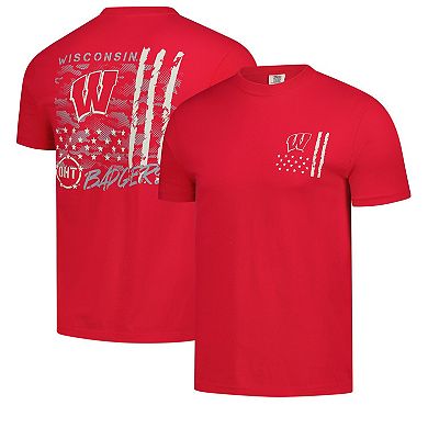 Men's Red Wisconsin Badgers Comfort Colors OHT Camo Overlay T-Shirt