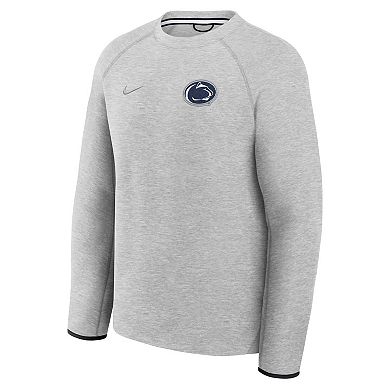 Men's Nike Heather Gray Penn State Nittany Lions Tech Fleece Raglan Sweatshirt