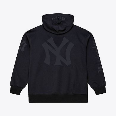 Men's Mitchell & Ness Black New York Yankees Phantom Fleece Hoodie