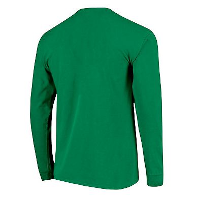 Women's Image One Green Oregon Ducks String Lights Comfort Color Long Sleeve T-Shirt