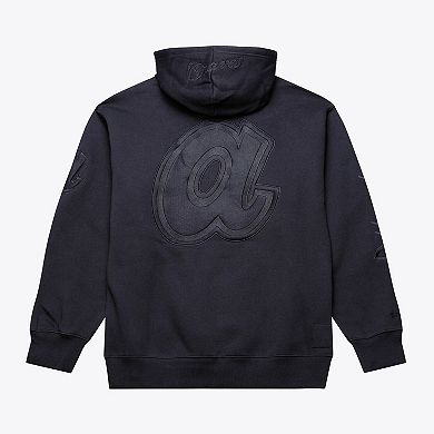 Men's Mitchell & Ness Black Atlanta Braves Phantom Fleece Hoodie
