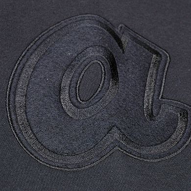 Men's Mitchell & Ness Black Atlanta Braves Phantom Fleece Hoodie