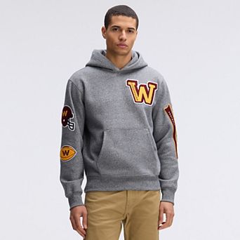 Fanatics Athletic Heather Gray Washington Commanders IconicFleece Letterman Hoodie