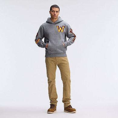 Fanatics Athletic Heather Gray Washington Commanders IconicFleece Letterman Hoodie