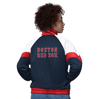 Women's Starter White/Red Boston Red Sox Teamwork Raglan Full-Zip Track Jacket