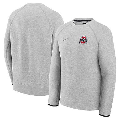 Men's Nike Heather Gray Ohio State Buckeyes Tech Fleece Raglan Sweatshirt